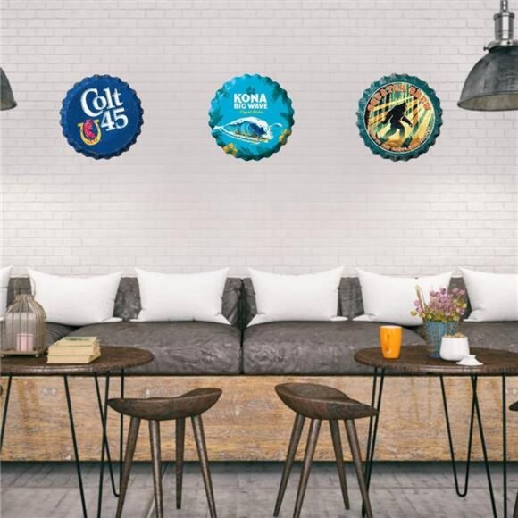 Colt 45 Beer Metal Bottle Cap Sign Garage Shop Bar Man Cave Collector LARGE NW - Picture 4 of 6